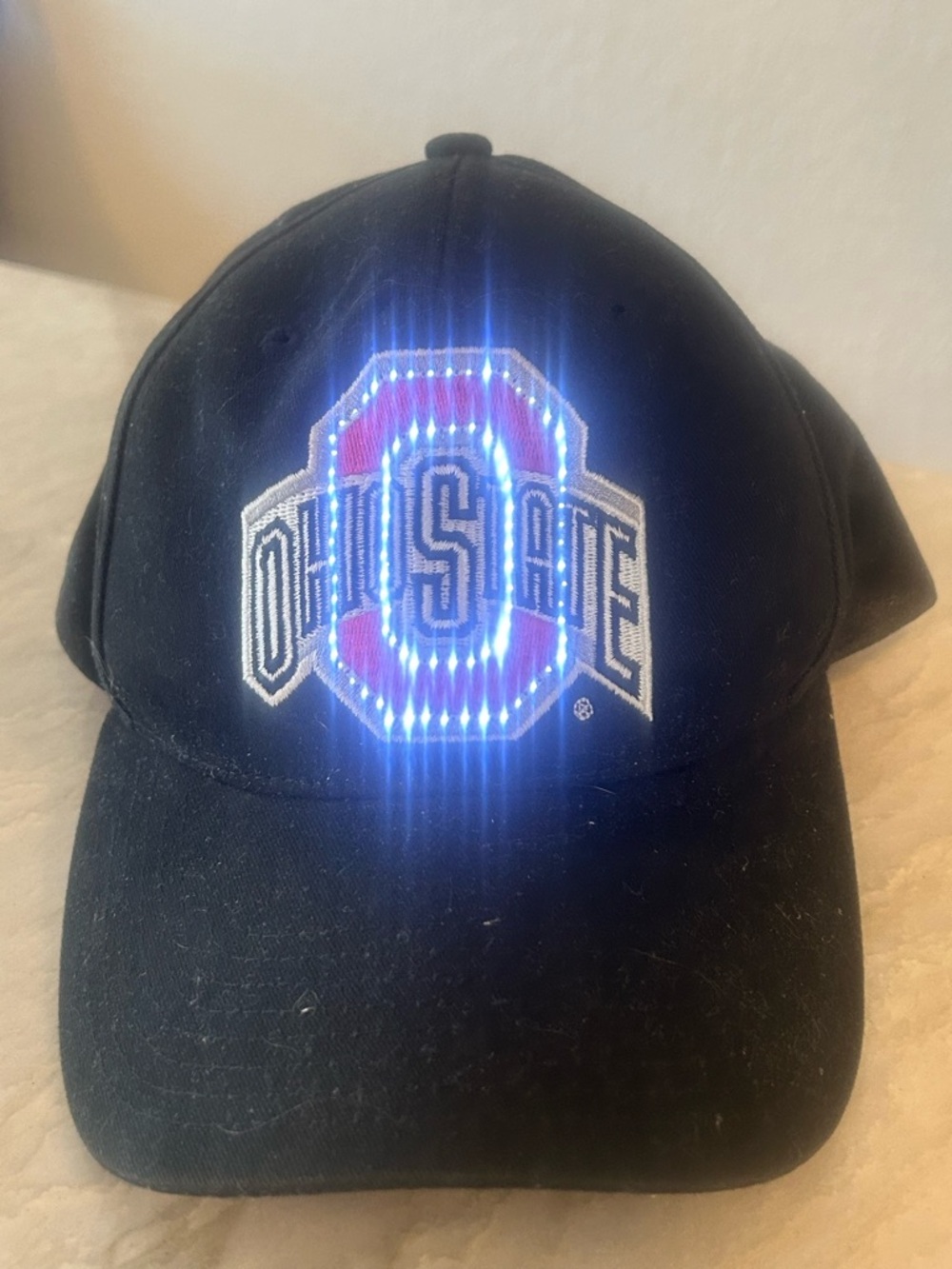 Vintage Rare Ohio State NCAA OSU Buckeyes Hat Cap Lightwear Lights Up Adjustable